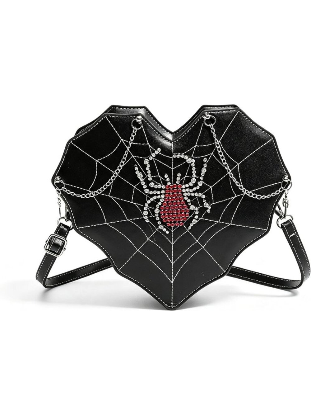 🎃Women's Black Novelty Heart Shaped Spiderweb Purse Halloween Crossbody Bag